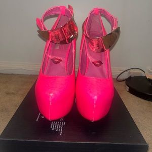 Hot pink 6 inch platform heels